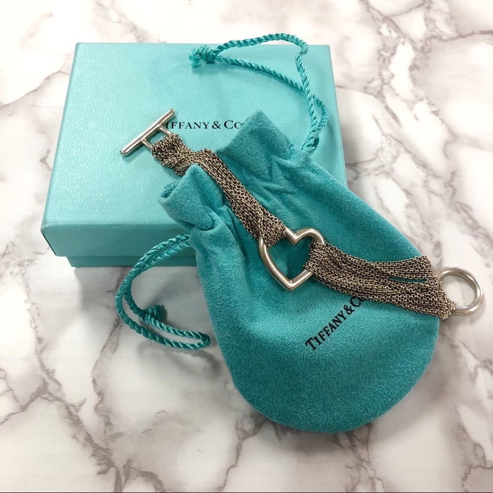 TIFFANY & CO Multi Strand Heart Toggle Bracelet